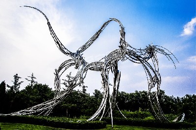 公園景觀小品鏡面抽象象不銹鋼雕塑定制