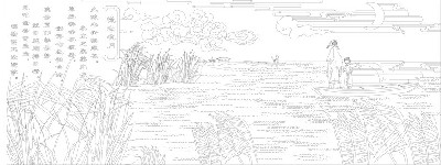 山水風(fēng)景浮雕雕塑原創(chuàng)手繪設(shè)計稿