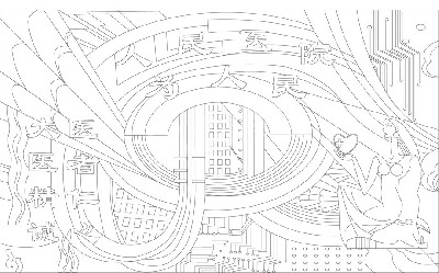 人民醫院浮雕雕塑原創手繪設計稿