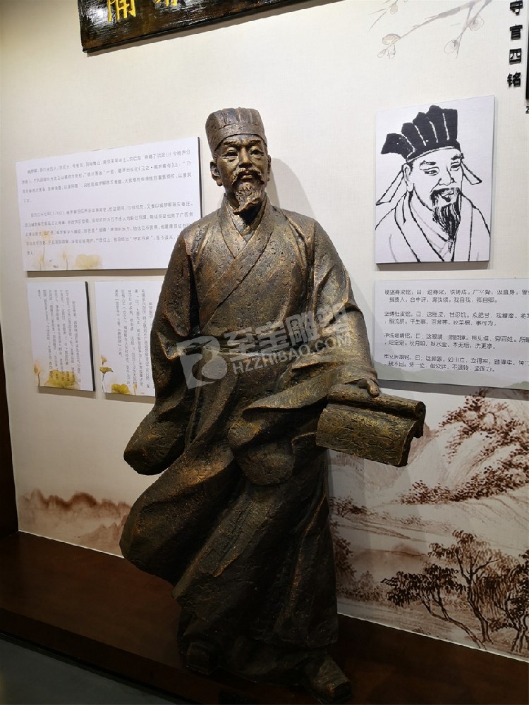 博物館展廳展陳玻璃鋼仿鑄銅人物雕塑玻璃鋼仿黃銅雕塑圓雕設(shè)計(jì)定制